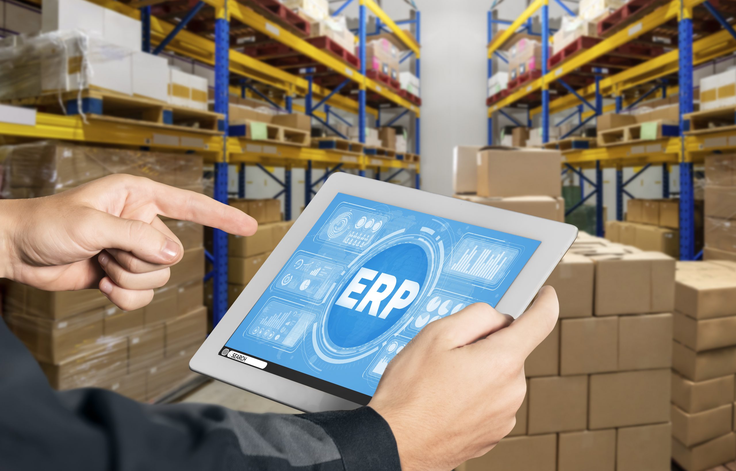Gestione del magazzino con software ERP e applicazione MES
